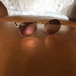 Rayban pink reflective round sunglasses